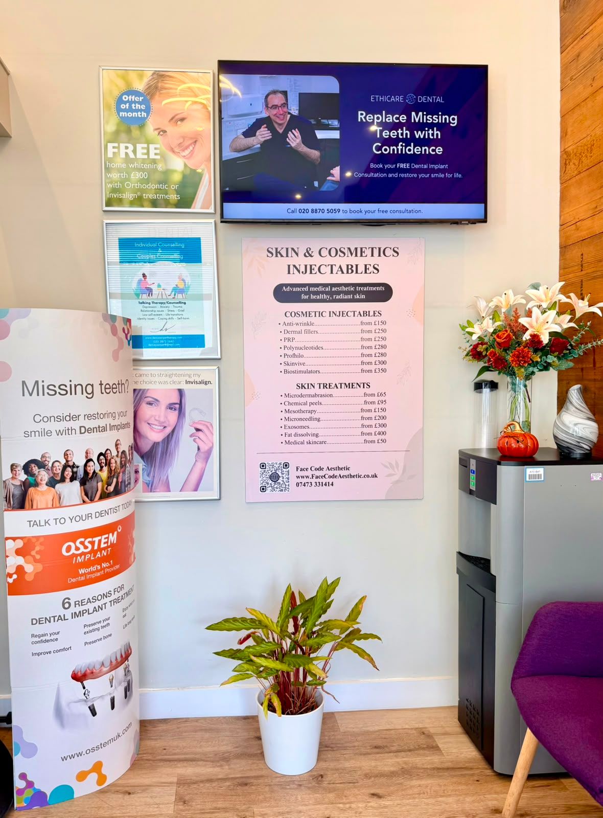 The reception desk at Ethicare Dental