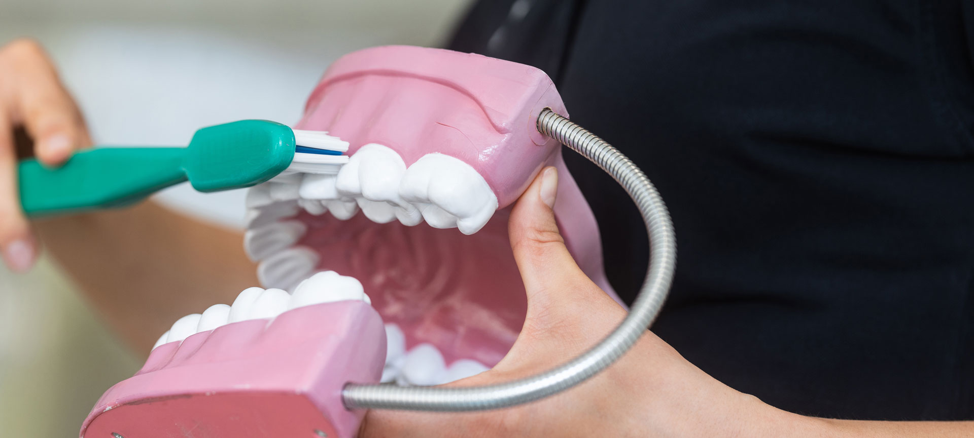 Teeth brushing demonstration